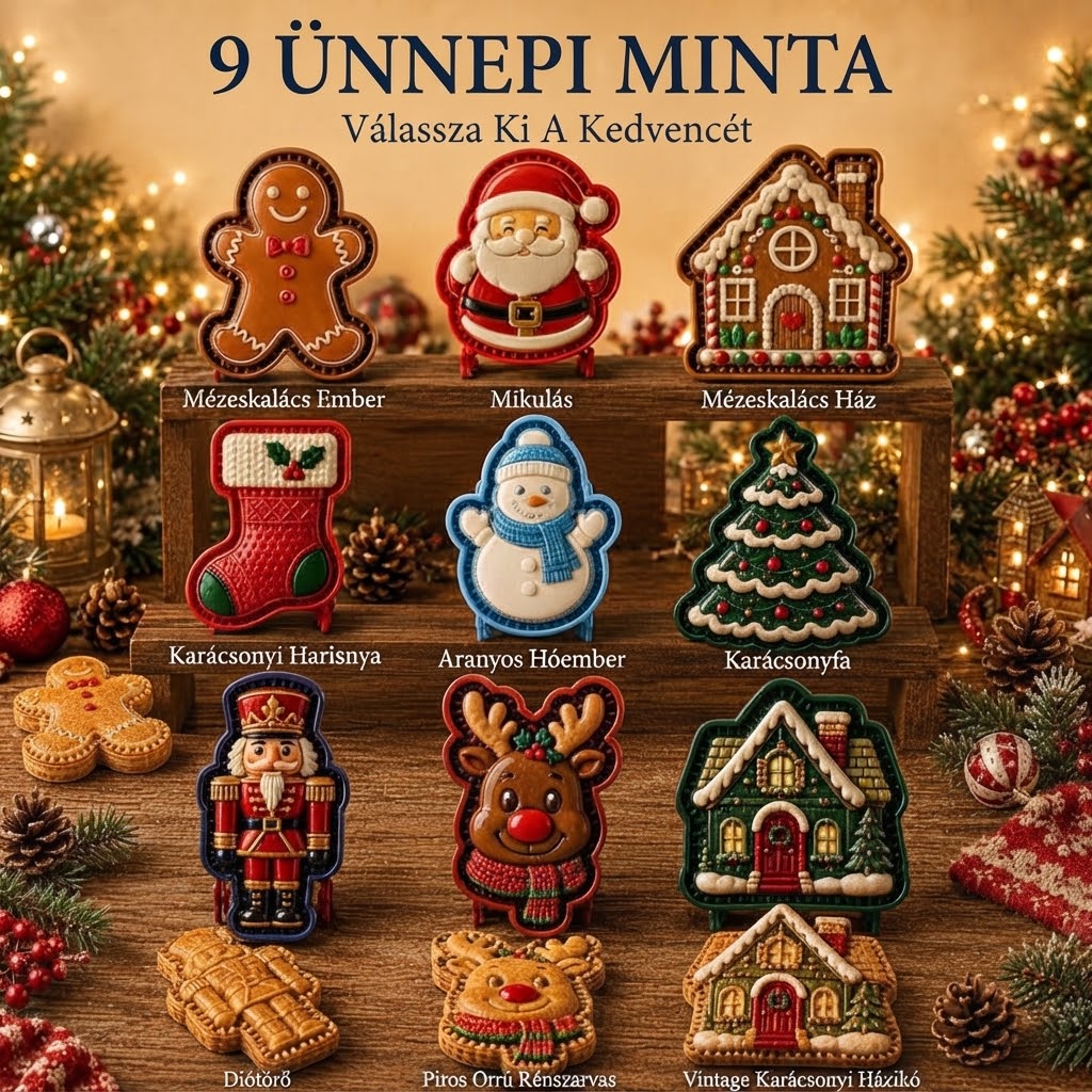 FestiveMold - Mini tortaforma 9 ünnepi mintával