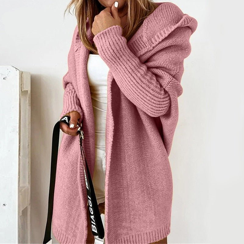 Chic Women's Hooded Knit Cardigan