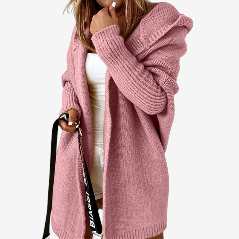 Chic Women's Hooded Knit Cardigan