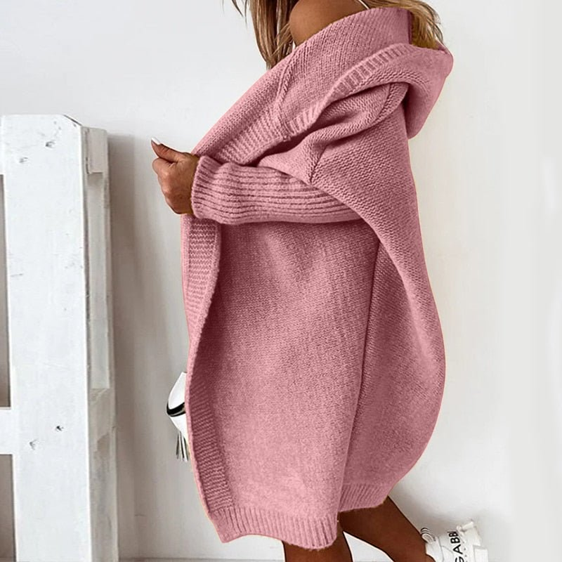 Chic Women's Hooded Knit Cardigan