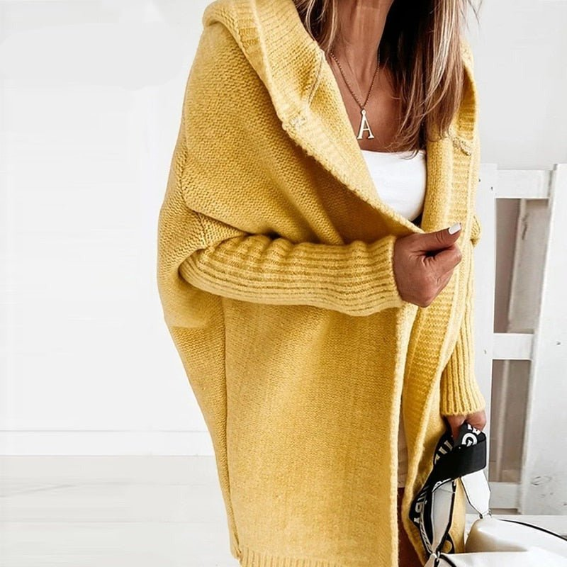 Chic Women's Hooded Knit Cardigan