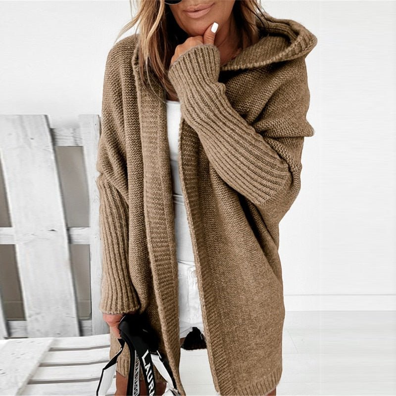 Chic Women's Hooded Knit Cardigan