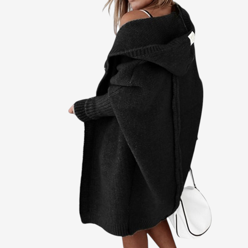 Chic Women's Hooded Knit Cardigan