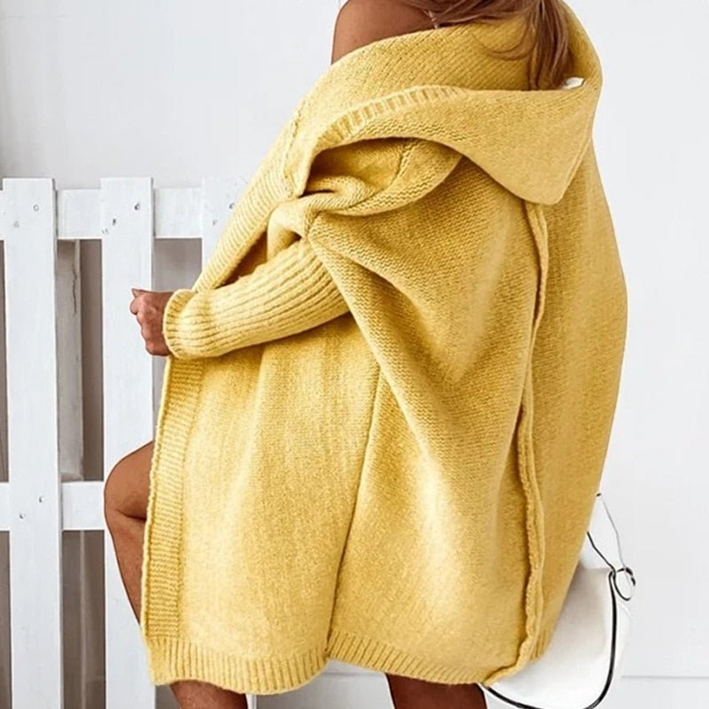 Chic Women's Hooded Knit Cardigan