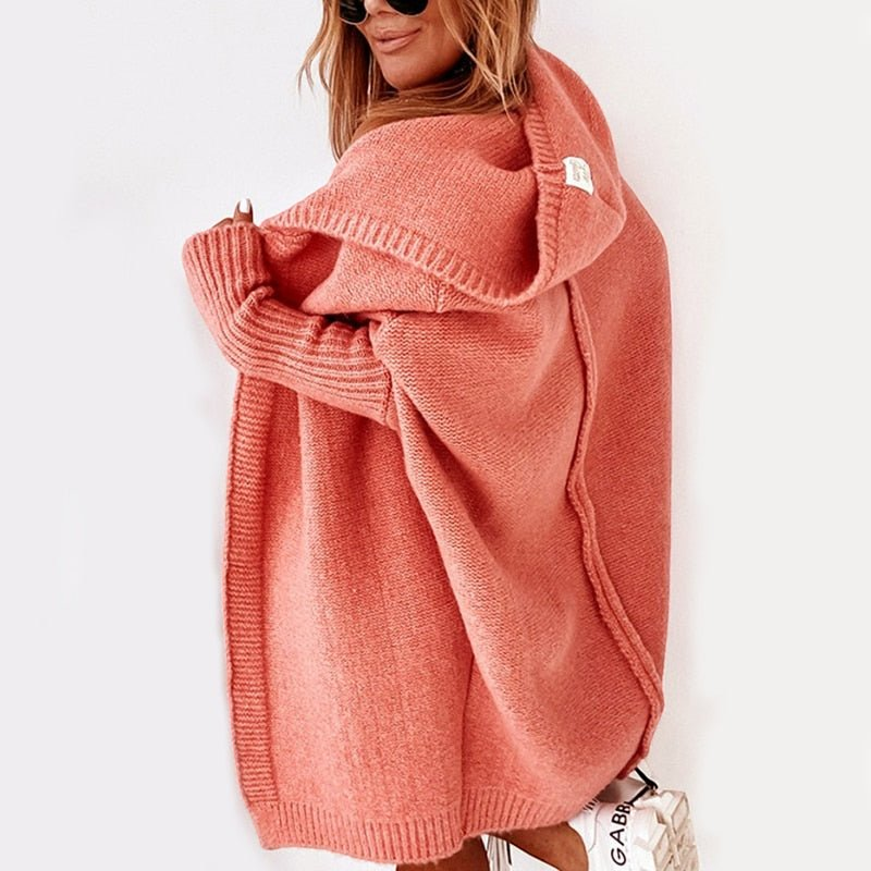 Chic Women's Hooded Knit Cardigan