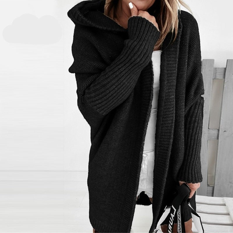 Chic Women's Hooded Knit Cardigan