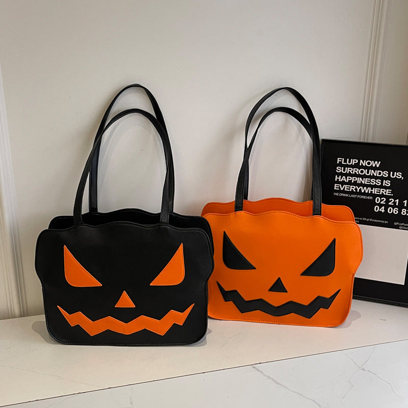 Spooktacular Halloween Messenger Bag with Pumpkin Print
