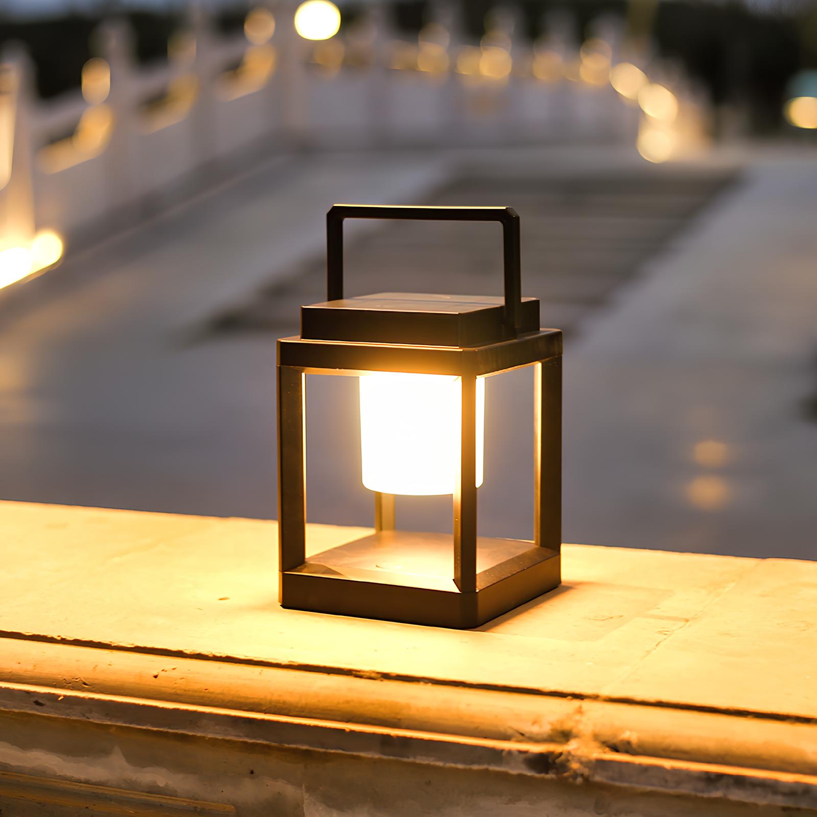 Lyssol - Portable Solar Lamp Adjustable Brightness for Outdoor Use | Wireless and Weather-Resistant Design | Cozy Ambient Lighting for Garden, Balcony, Camping, or Patio