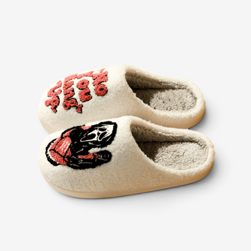 EmberTrail - Plush Halloween Slippers with Fun Embroidery
