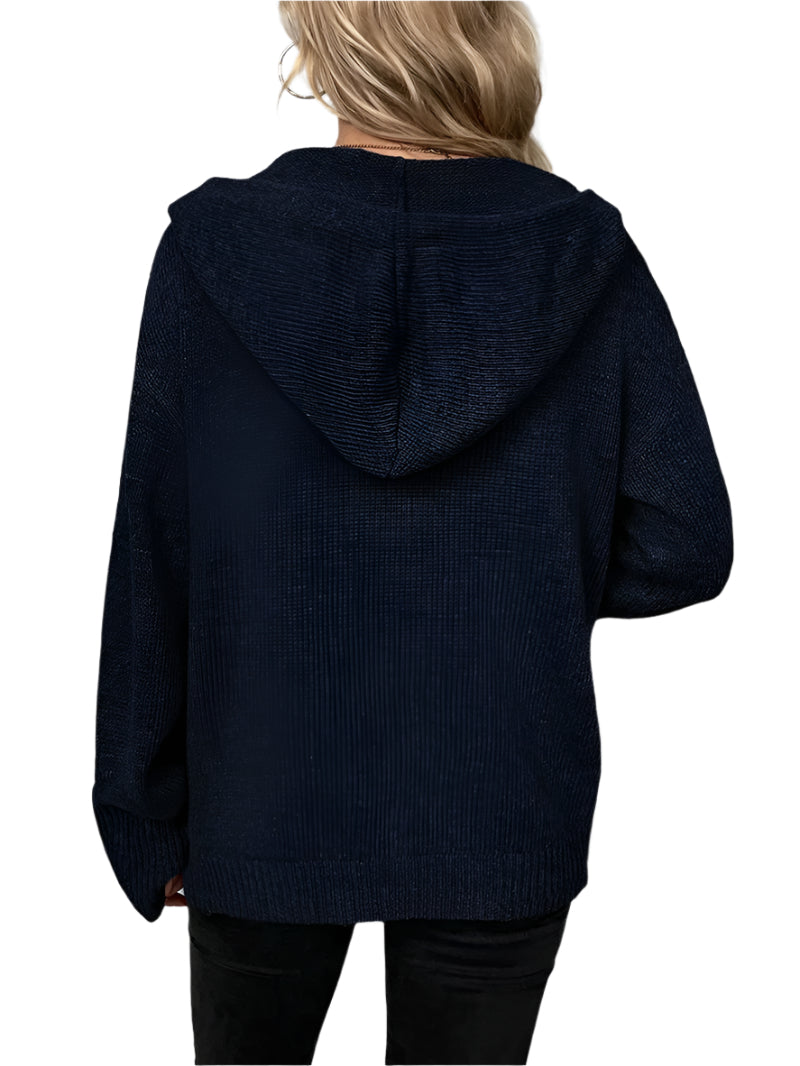 Caroline | Women's Hooded Cardigan with Button-Front Design