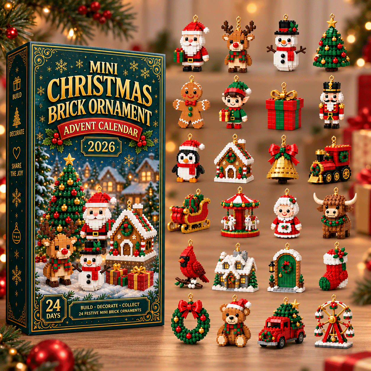 Figurvent - Karácsonyi adventi naptár 24 építhető mini figurával