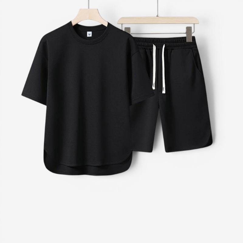 Men's Casual Crew Neck T-Shirt and Shorts Set