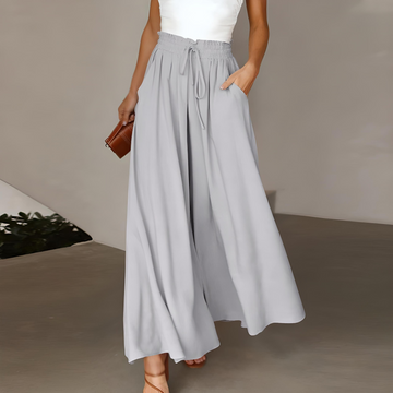Claudia - High-waisted wide-leg pants with drawstring