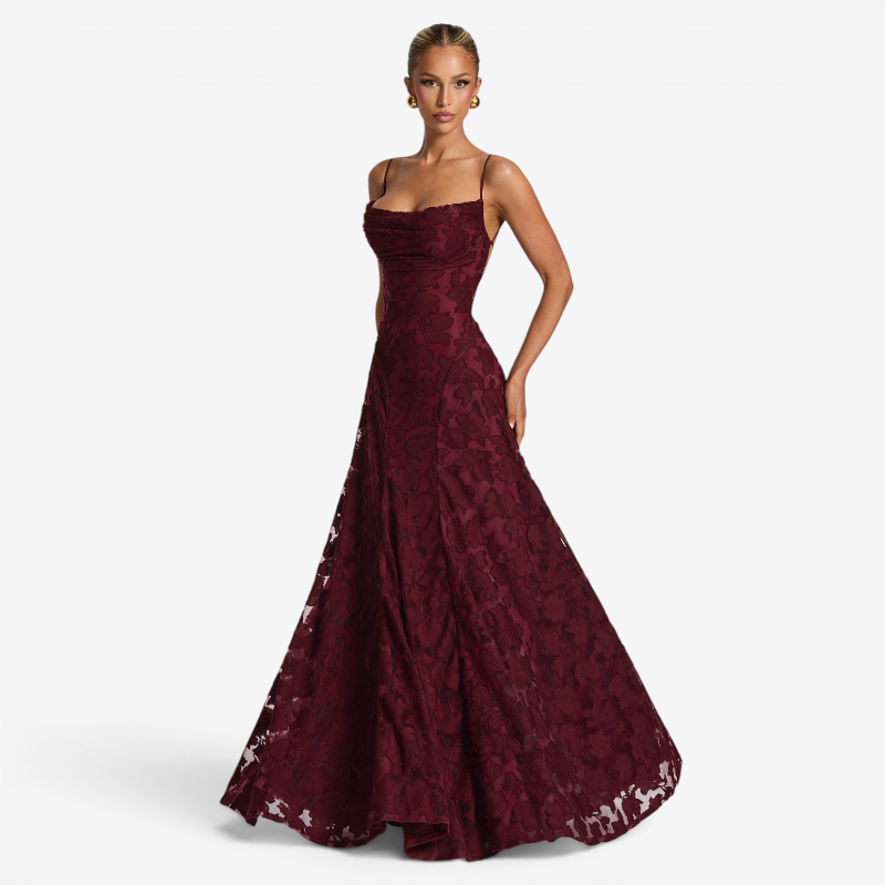 Ladies' Elegant Square Neck Backless Bodycon Maxi Dress