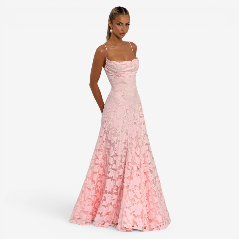 Ladies' Elegant Square Neck Backless Bodycon Maxi Dress