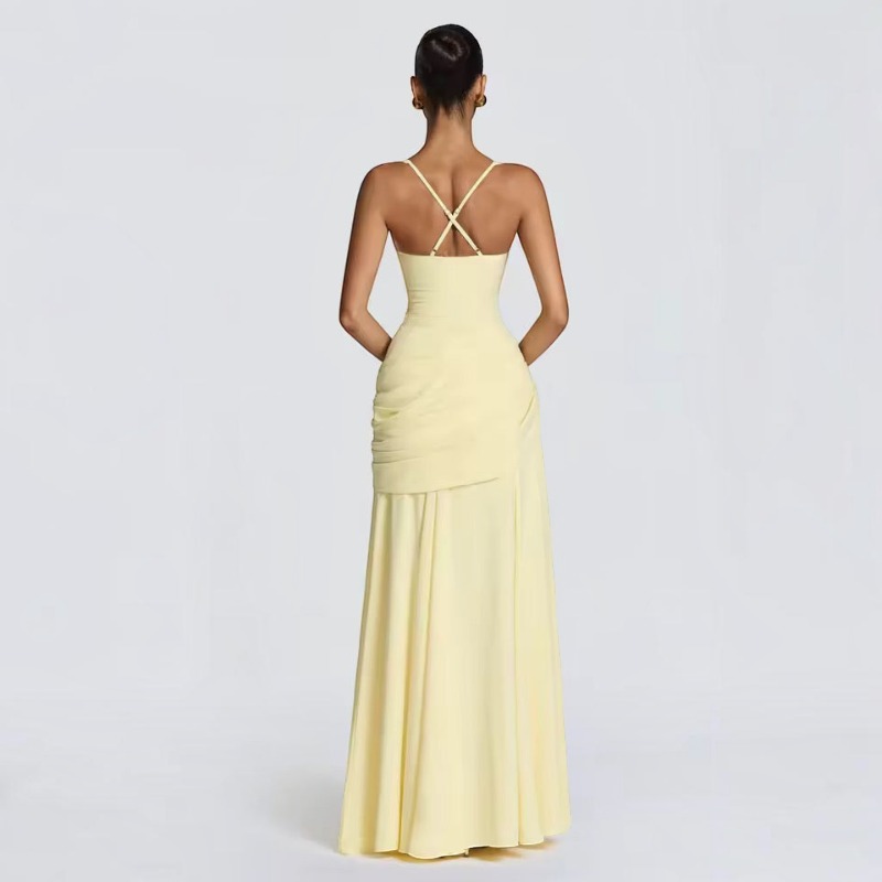 Elegant Women's Spaghetti Strap Bodycon Maxi Dress
