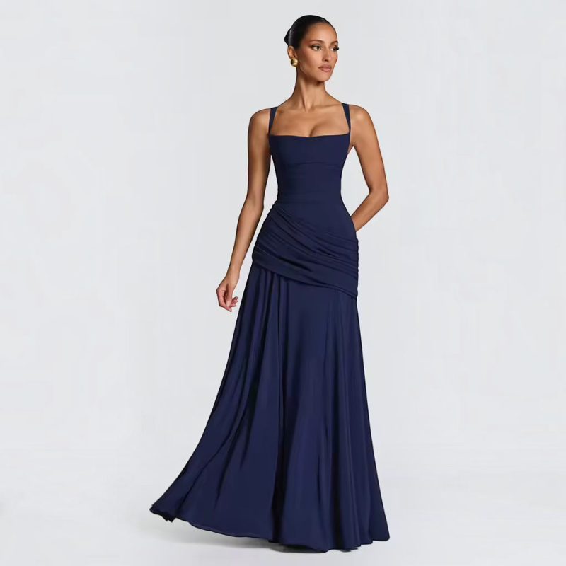 Elegant Women's Spaghetti Strap Bodycon Maxi Dress
