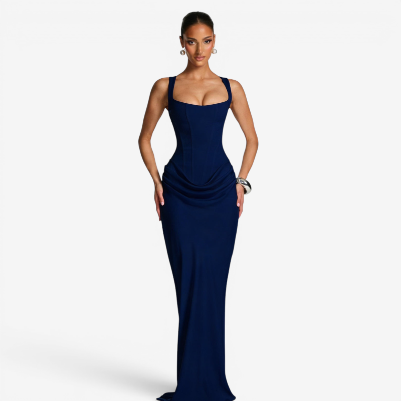 Elegant Square Neck Bodycon Maxi Dress for Women