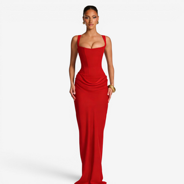 Elegant Square Neck Bodycon Maxi Dress for Women