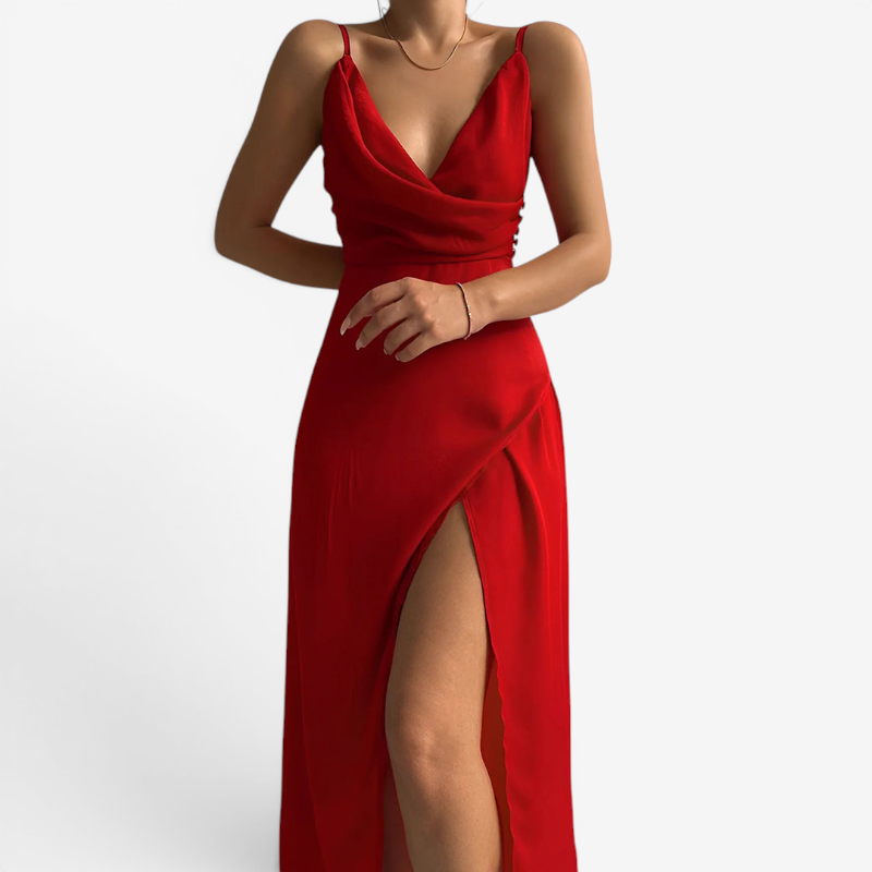 Elegant Sleeveless V Neck Maxi Dress