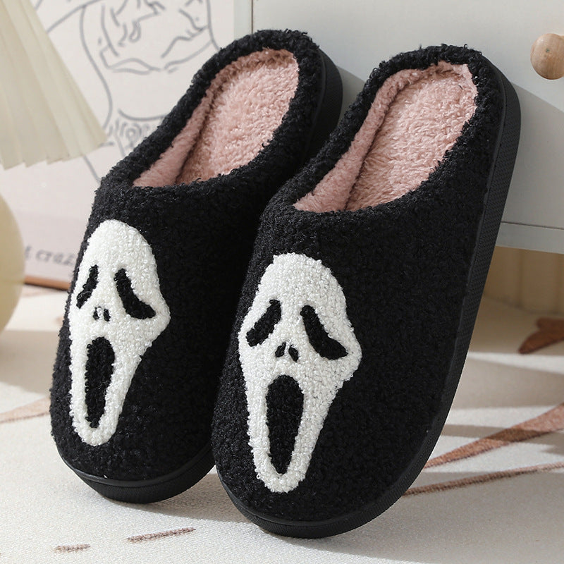Halloween Slippers with Skull Design