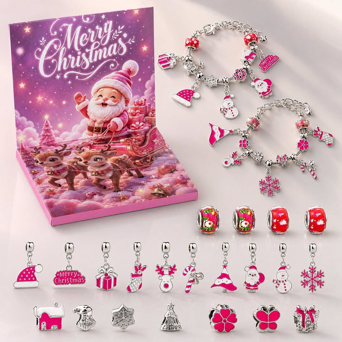 Yulecharms - Adventi naptár 24 ékszer elemmel karkötőkhöz