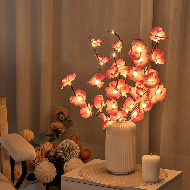 LumiFlor - LED Flower String Lights Realistic Flower and Leaf Design | Soft Battery-Powered Glow for Warm, Enchanting Ambiance | Versatile Decoration for Home, Office, Weddings, or Events