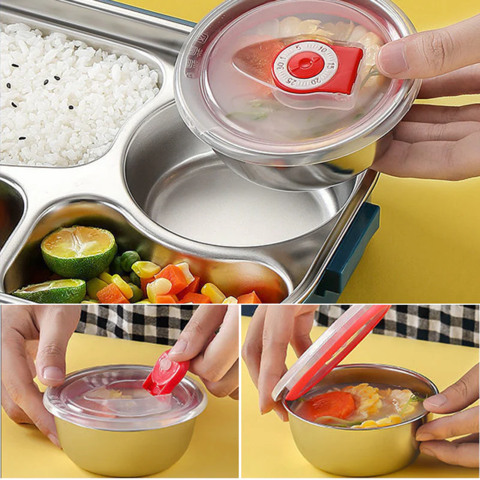 Internal stainless steel lunch box