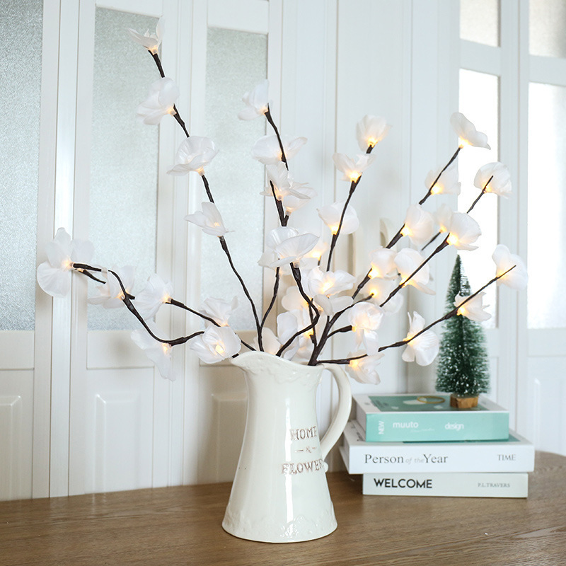 LumiFlor - LED Flower String Lights Realistic Flower and Leaf Design | Soft Battery-Powered Glow for Warm, Enchanting Ambiance | Versatile Decoration for Home, Office, Weddings, or Events