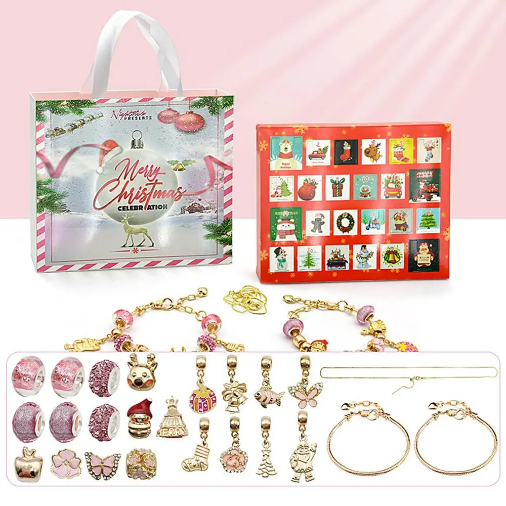 24-Day Advent Calendar with Countdown - DIY Bracelets Set