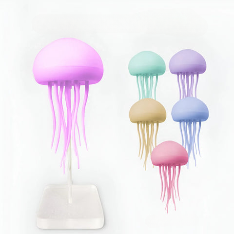 JellyJive - Lamp with Dancing Jellyfish Realistic Floating Jellyfish with Hypnotic Motion | Soft Ambient LED Glow for Relaxing Atmosphere | Unique Decorative Accent for Bedside, Desk or Living Room