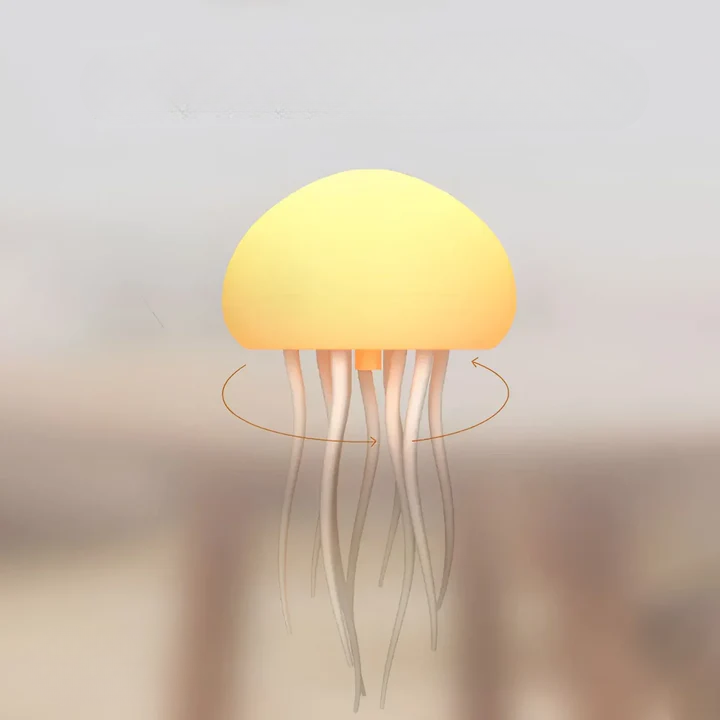 JellyJive - Lamp with Dancing Jellyfish Realistic Floating Jellyfish with Hypnotic Motion | Soft Ambient LED Glow for Relaxing Atmosphere | Unique Decorative Accent for Bedside, Desk or Living Room