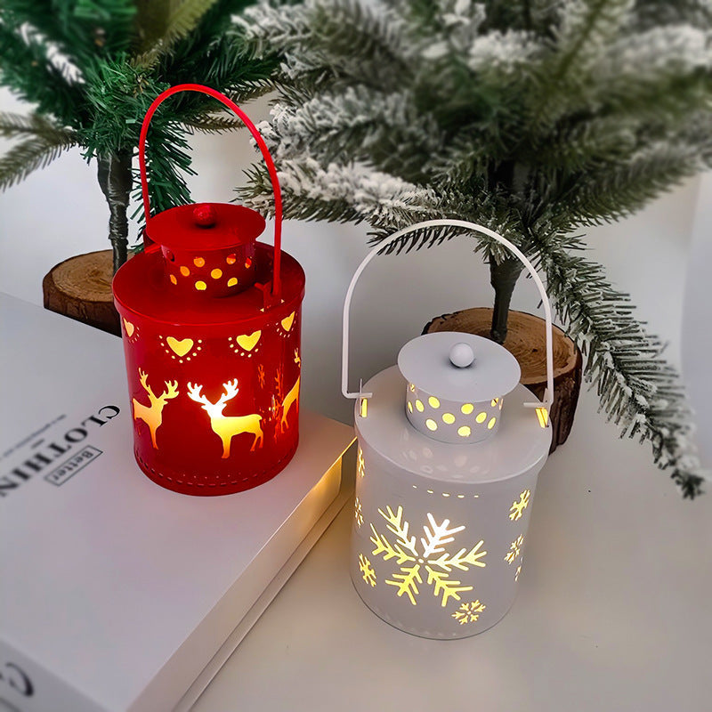 FestiveGlow - LED Lantern With Decorative Design And Flickering Light