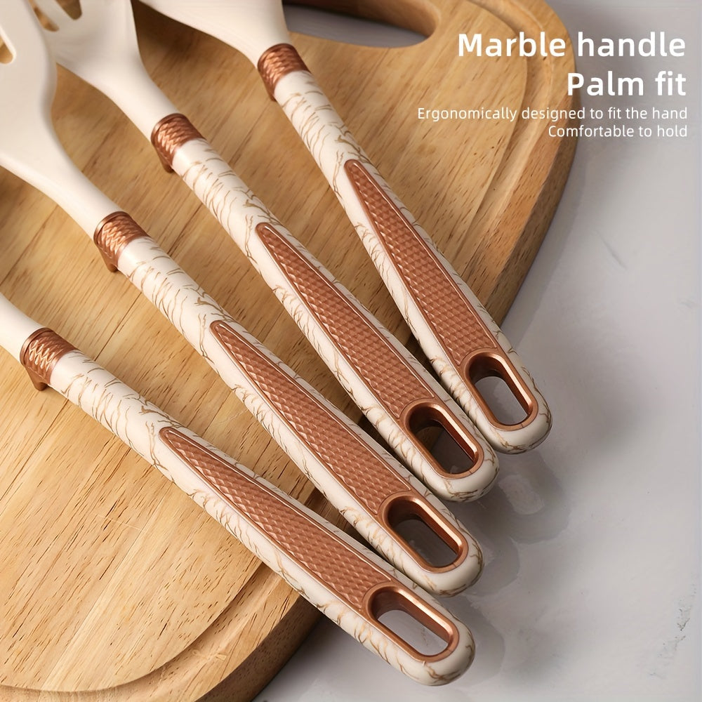LuxeChef - Elegant Kitchen Utensil Set Premium-Quality, Heat-Resistant Tools with Ergonomic Handles | Non-Scratch Design Safe for All Cookware