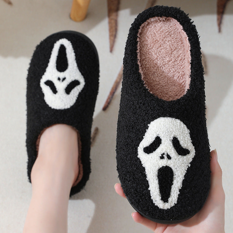 Halloween Slippers with Skull Design
