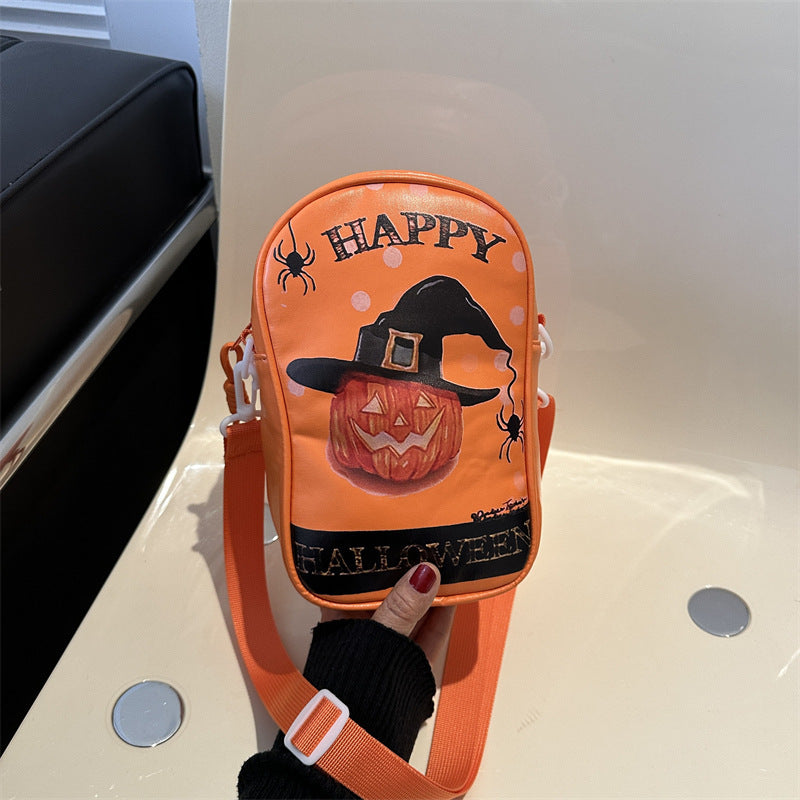 Halloween Shoulder Bag – Trendy Pumpkin Design