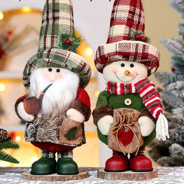 Vintage Karo Santa Claus & Snowman Figurine