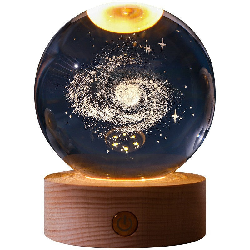 Luminous 3D - Luminous 3D Crystal Sphere Night Lamp 3D Laser-Engraved Crystal Design with Mesmerizing Glow | Adjustable Color-Changing LED Lighting for Cozy Ambiance | Energy-Efficient Nightlight for Bedroom, Living Space or Office