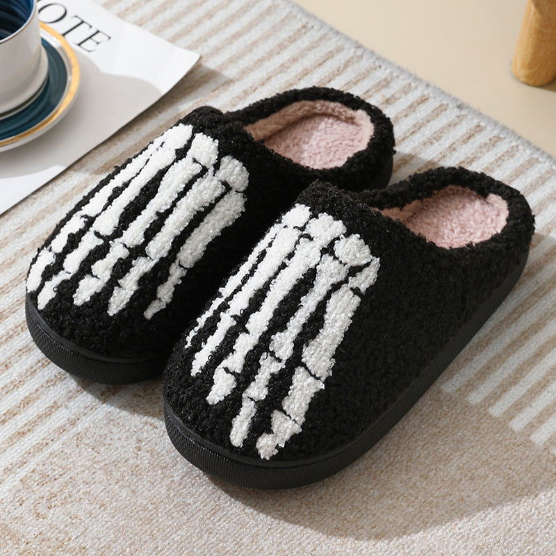 Halloween Slippers with Skull Design