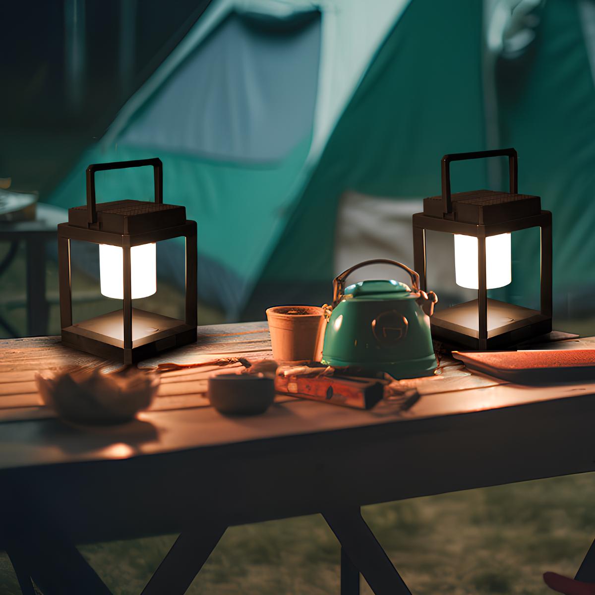 Lyssol - Portable Solar Lamp Adjustable Brightness for Outdoor Use | Wireless and Weather-Resistant Design | Cozy Ambient Lighting for Garden, Balcony, Camping, or Patio