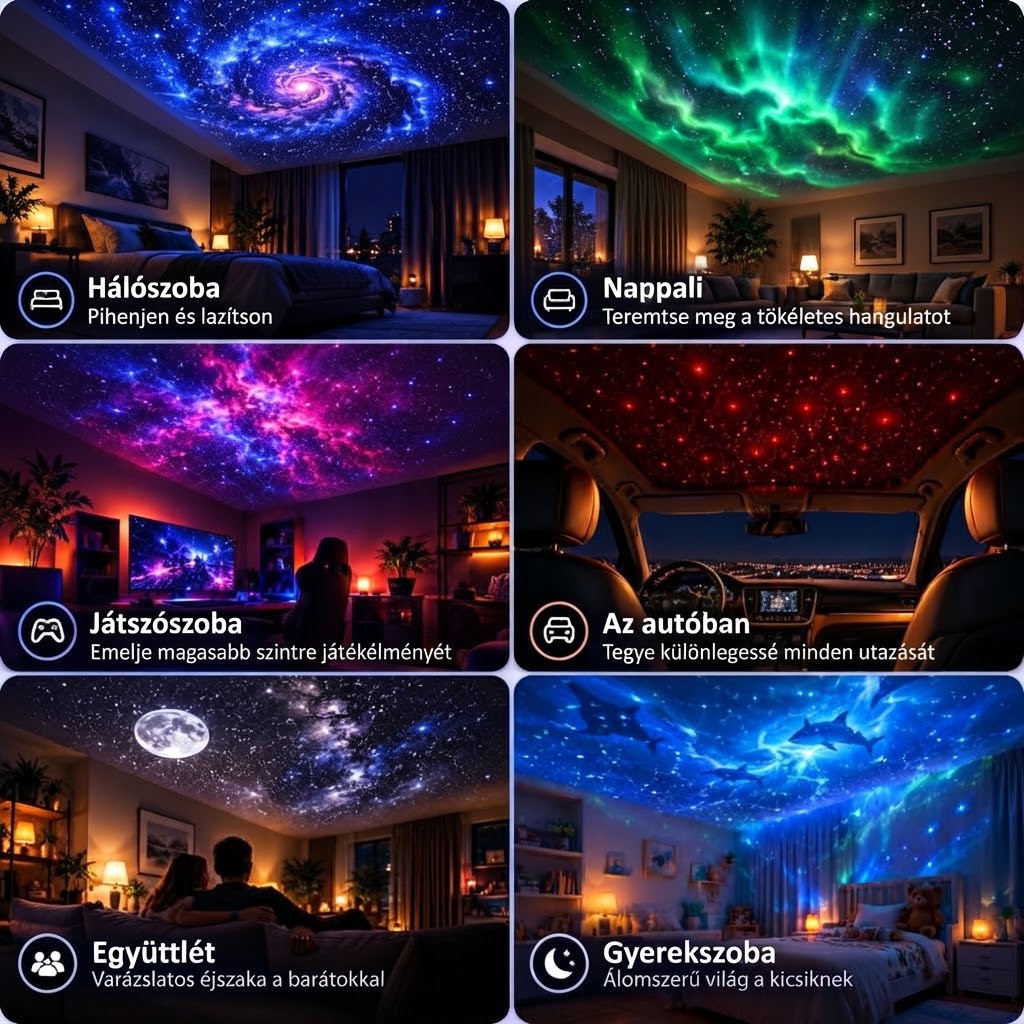 Astralume - Csillagos égbolt vetítő cserélhető lemezekkel