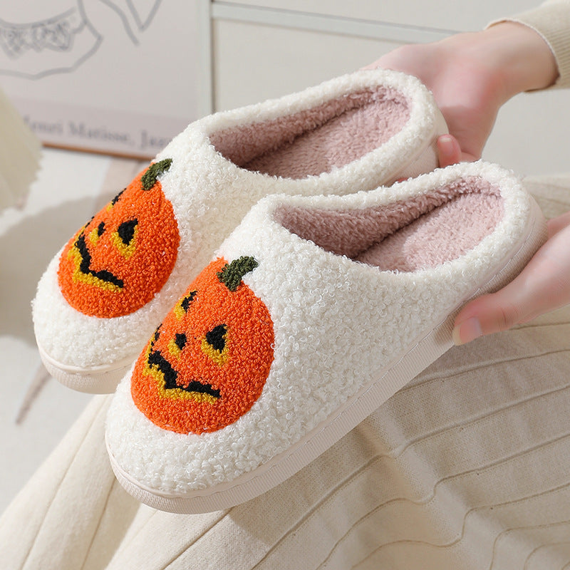 Halloween Slippers with Pumpkin Design