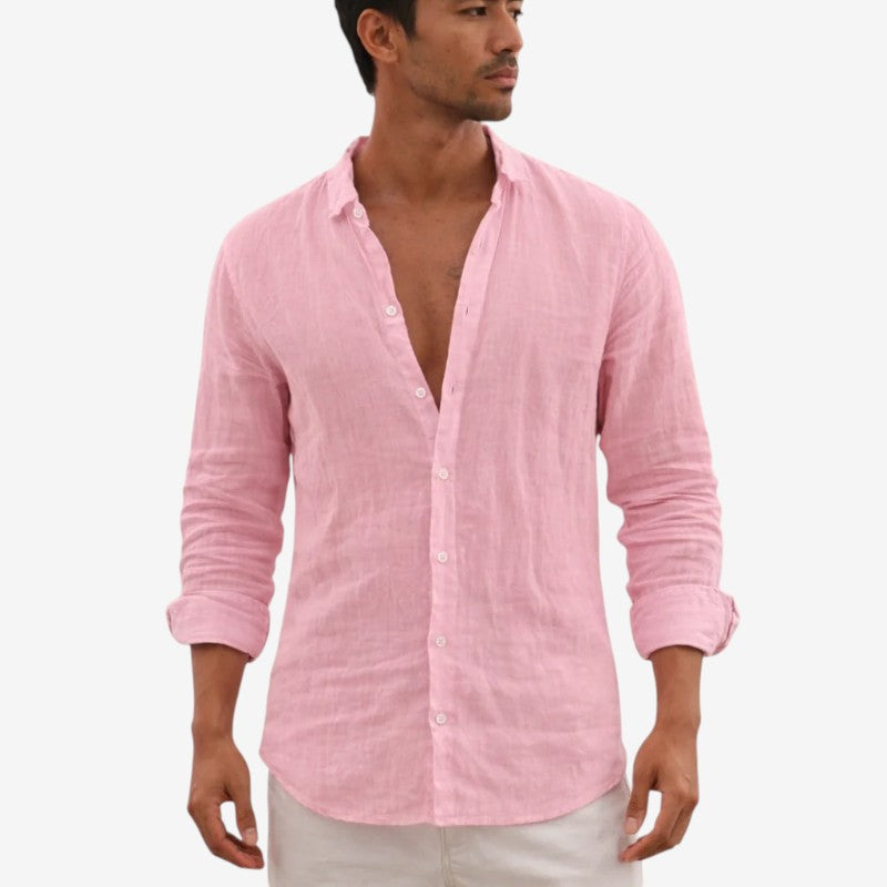 Men's Long Sleeve Shirt with Button Closure