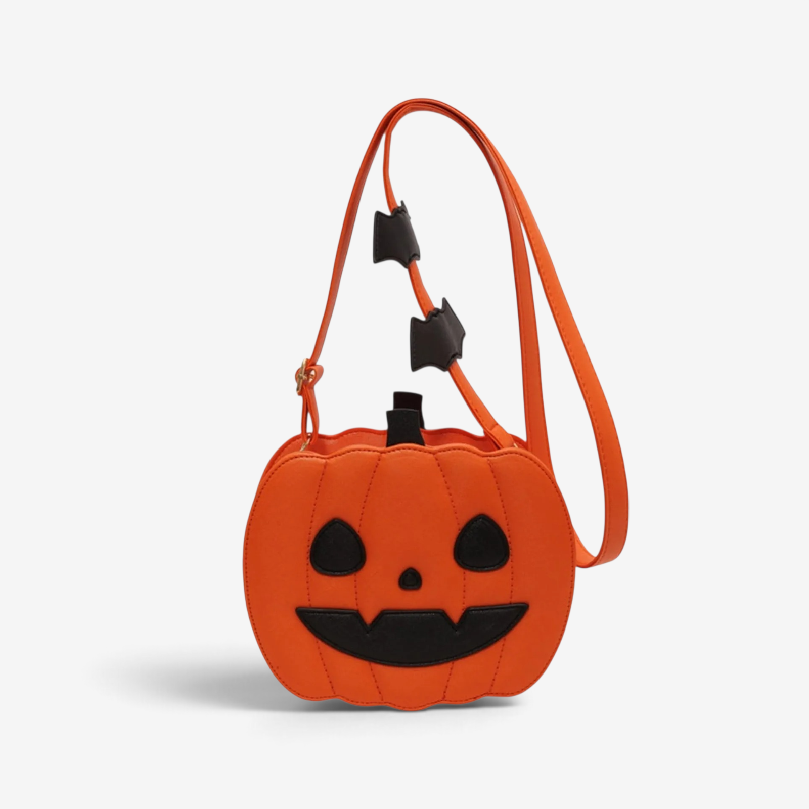 Luna - Pumpkin Purse with Bat Motif
