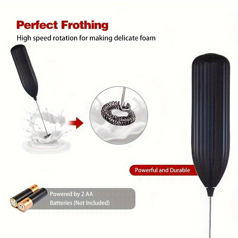 DrinkMixer - Battery-Operated Handheld Milk Frother Effortless Frothing for Barista-Quality Drinks | One-Touch Operation for Smooth, Creamy Texture