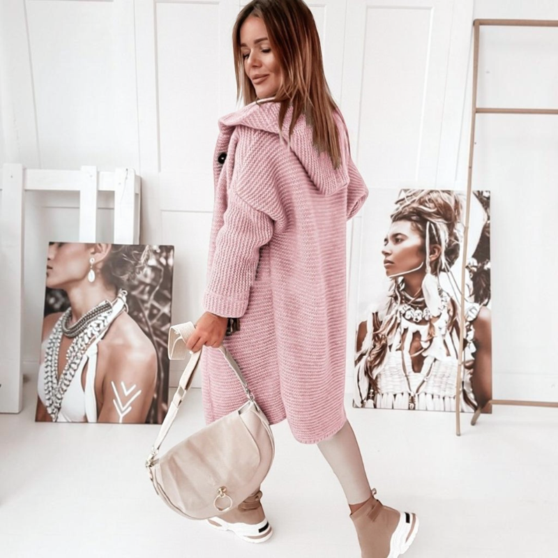 Chic Women’s Hooded Knit Sweater