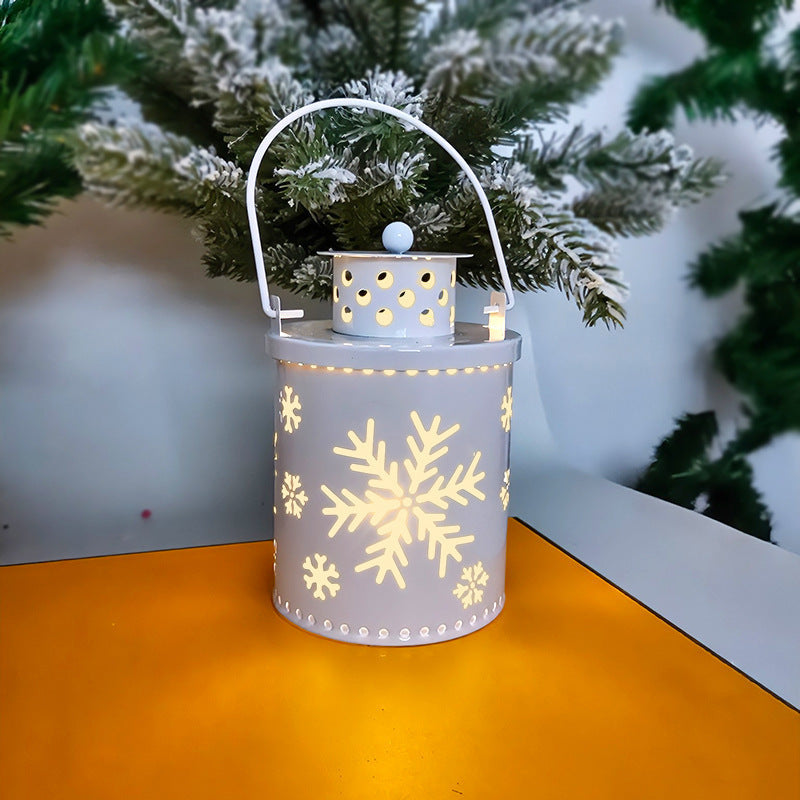 FestiveGlow - LED Lantern With Decorative Design And Flickering Light