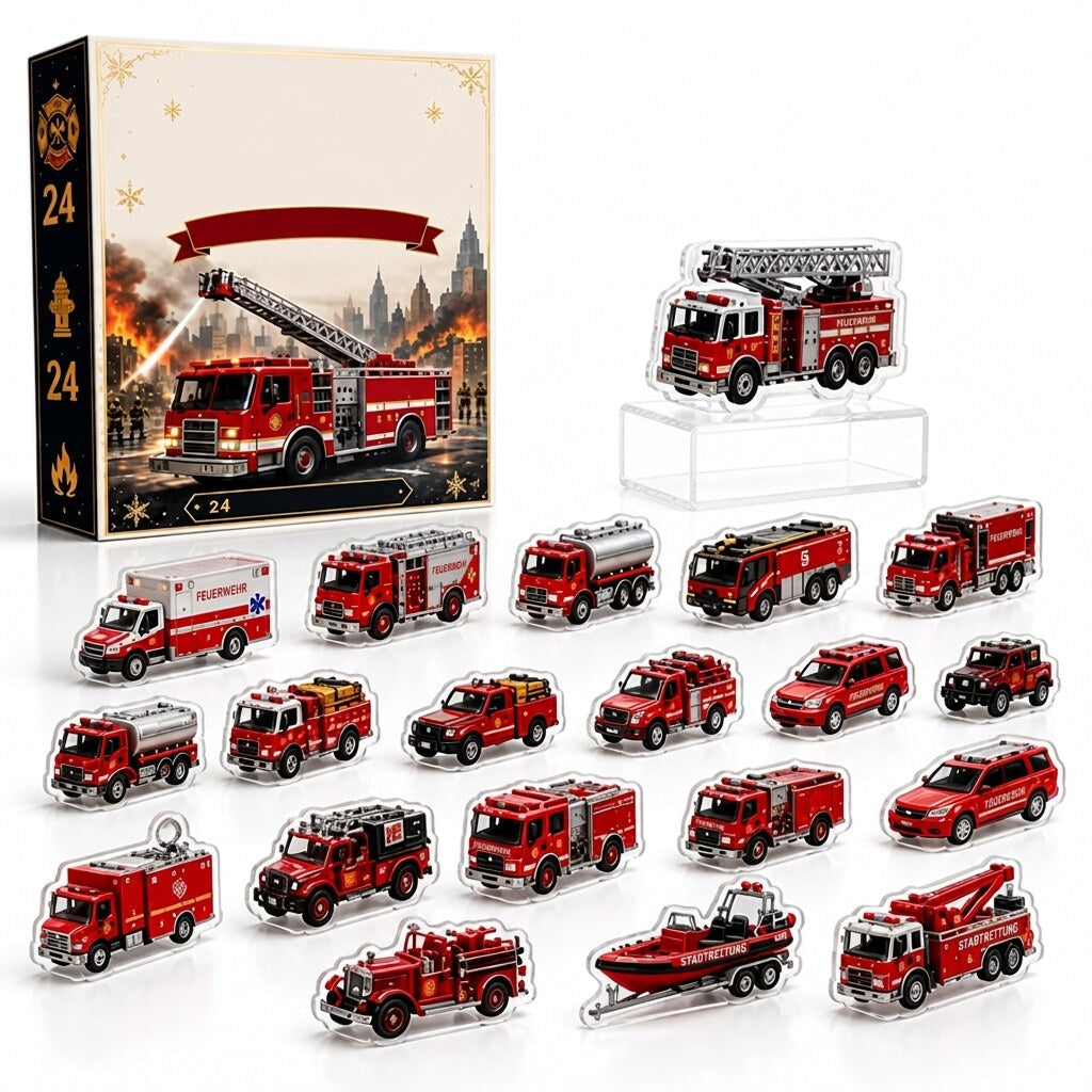 Flamemas - Adventi naptár 24 tűzoltó figurával és felszereléssel
