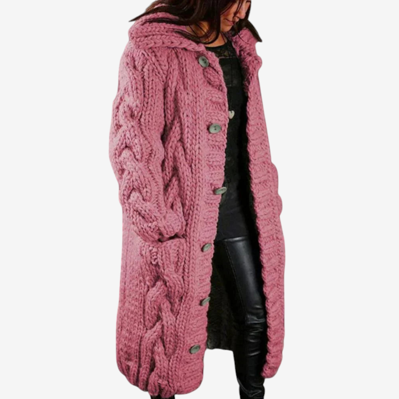 Women's Stylish Hooded Button Coat