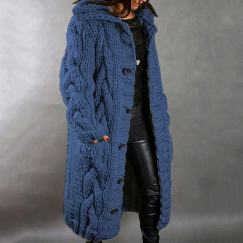 Women's Stylish Hooded Button Coat